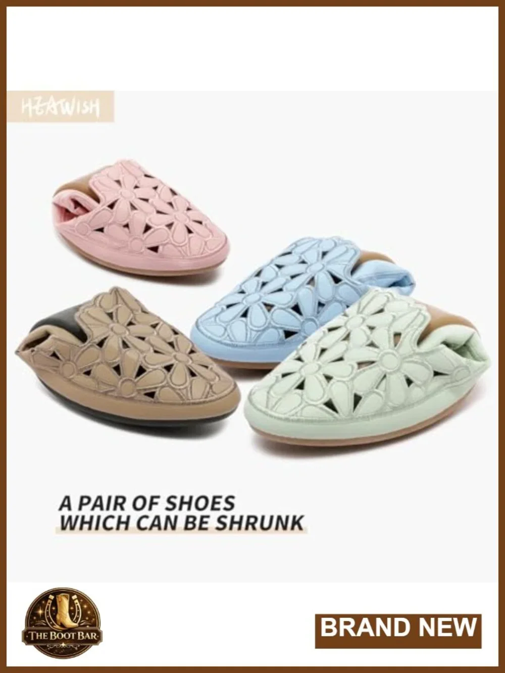 Floral Ballet Flats Slip On PU Leather Round Toe Dress Shoes for Women